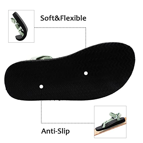 Riemot Women's Hiking Sandals Open Toe Sport Sandals With Arch Support Yoga Mat Insole Outdoor Light Weight Summer Beach Water Shoes Adjustable Athletic Velcro Strap Sandals Mint Green Us 5 #TOP4