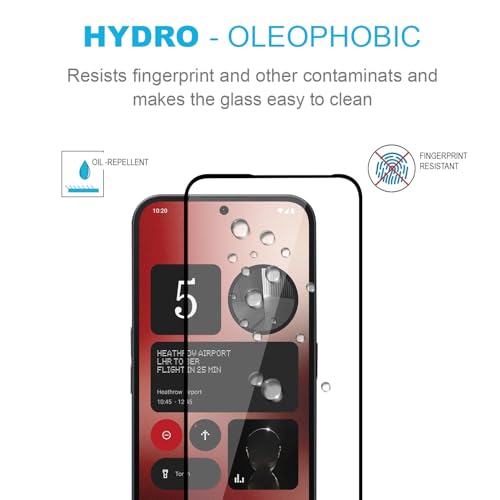Image of Czartech Tempered Glass Screen Protector Compatible For Nothing Phone 2A / Nothing Phone 2A Plus (Black) Edge-To-Edge Protector Coverage with Easy Installation Kit