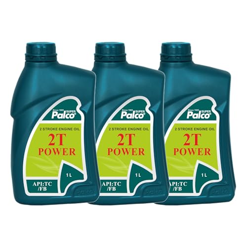 Image of PALCO 2T Power Engine Oil 1 Litre (Pack of 3), 2T Stroke Engine Oil for Bike & Scooter Auto Rickshaws Petrol Mix Additive Semi-Synthetic Bike Oil 3 Wheeler Tillers Chain Saws API TC FB