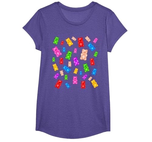 Gummy Bear Candy Mix T-Shirt, Girls, Purple Heather, Medium