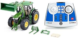 Siku 6795, John Deere 7310R Traktor z ładowaczem czołowym, Zielony, Metal,Tworzywo sztuczne, 1:32, Zdalnie sterowany, W zestawie pilot Bluetooth i akcesoria, Możliwość sterowania przez aplikację