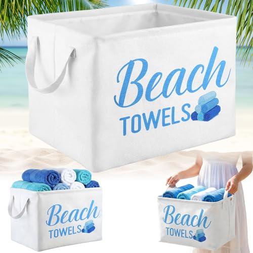 Yungyan Beach Towel Storage Basket Bin and Organizer...