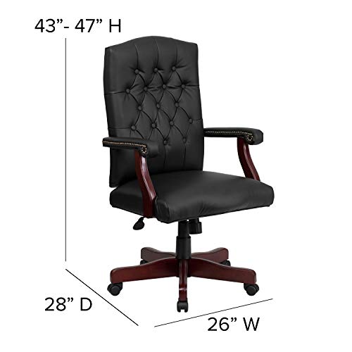 Flash Furniture Martha Washington Black Leathersoft Executive Swivel Office Chair With Arms #TOP4