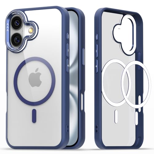Image of Pikkme Back Cover for iPhone 17 | Shockproof | Mag-Safe Compatible | Hard Transparent Back | Premium Raised Camera Protection | Bumper Case (Blue Mag-Safe)