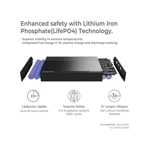 BlackVue B-130A Power Magic Ultra Battery, External Dash Cam Battery Pack for Parking Mode, Fast Charging, High Capacity, 12V/24V Vehicle Compatible, Bluetooth, App Control, Black BlackVue B-130A Power Magic Ultra Battery, External Dash Cam Battery Pack for Parking Mode, Fast Charging, High Capacity, 12V/24V Vehicle Compatible, Bluetooth, App Control, Black