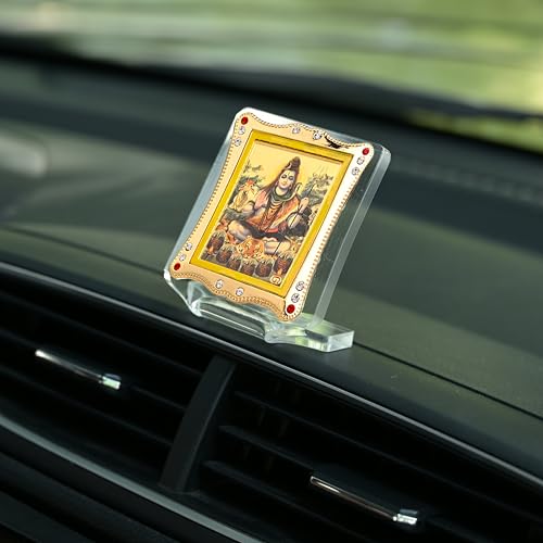 Image of Lord Shiv Shankar Car Dashboard | Showpiece Decor Religious Frame for Pooja, Prayer and Gift