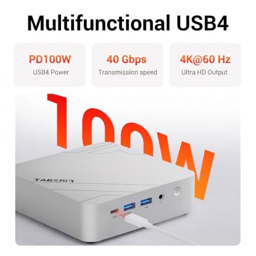 Image of FIREBAT F1 Mini Gaming PC Ryzen7 H 255(Upgraded 8745H /6900HX 8C16T) 4.9GHz,16GB RAM 512GB SSD，Radeon 780M,4K Triple Display,USB4 /2.5G LAN /HDMI 2.0 /WiFi 6 /DP1.4 /54W, LPDDR5,Mini Desktop Computer