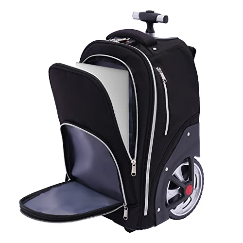 Beaudreaul Trolley Mochila, Mochila de Viaje con Ruedas 45L Maleta Mochila Mochila Escolar Equipaje de Mano Bolsa para Laptop Maletín, para Viajes Cortos, Viajes de Negocios, Escuela, etc, 33 * 25