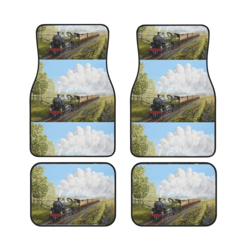 Alfombrillas de neopreno antideslizantes con diseño de tren de vapor