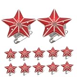 POPETPOP 25個 五芒星のブローチ led光るブローチ クリスマスバッジピン スタ
