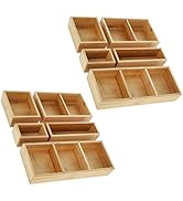 CreekView Home Emporium Bamboo Drawer Organizer Set - 10pc Drawer Dividers for Use as Junk Drawer...