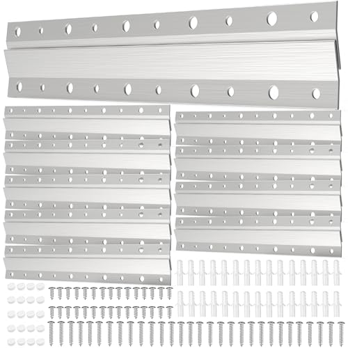 Image of French Cleat Hanger 10 Inch - 10 Pairs, Z Bar Hanger Supports 60 Lbs, Interlocking Wall Mounting Bracket Hardware Kit for Hanging Mirrors, Picture, Shelf, Whiteboard, Art, Frames