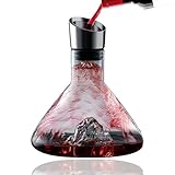 Système d'aération et de filtration intégré : La carafe combine décantation, aération et service dans un récipient élégant. Le bec verseur en acier inoxydable contient un filtre à mailles fines et un aérateur multicanal qui apporte de l'oxygène lors du versement et retient les sédiments – pour une dégustation de vin sans sédiments et veloutée.