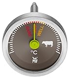 WMF Steakthermometer analog, 2,6 cm, Fleischthermometer mit Garpunkte-Markierungen für rare, med, well, Bratenthermometer