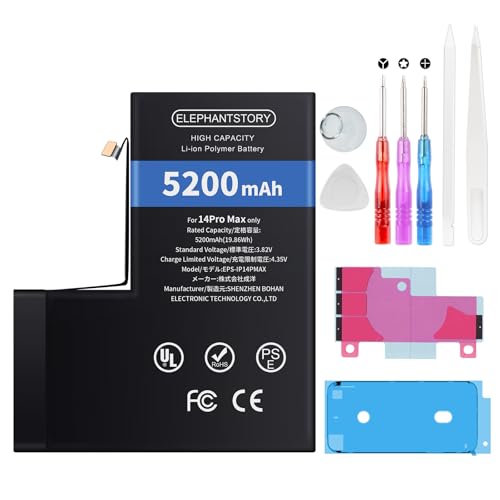 Batterie pour iPhone 14 Pro Max de 5200 mAh à autonomie prolongée