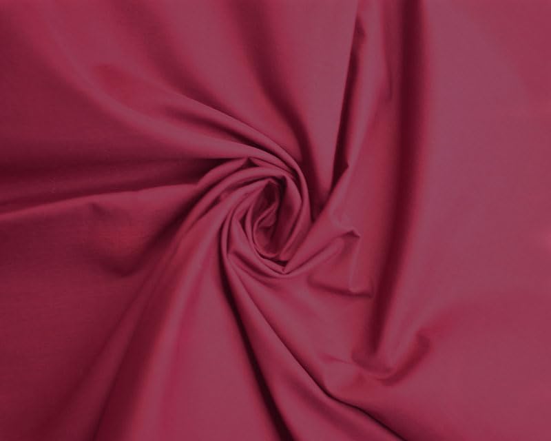 Needleberry Polycotton Fabric - Metre x 112cm - 80% Polyester 20% Cotton - Lightweight Durable Material for Sewing, Crafts & Dressmaking (Burgundy, 5 Meters)