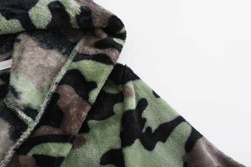 Image of Kids Hooded Bathrobe Girls Soft Plush Hooded Flannel Pajamas Sleepwear Boys Spa Robe