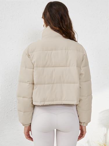 Ogfao Beige Cropped Puffer Jacket for Women – Stylish, Cozy, and Perfect for Any Occasion! - Image 6