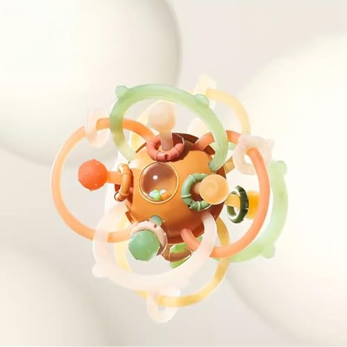 Image of StarAndDaisy Soft Baby Teether and Teeth Rattle Ball Toys for Infants & Toddlers (Mball-Orange-Multicolor)