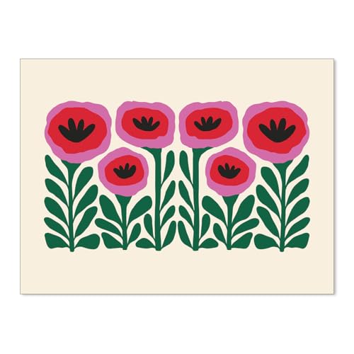 Toile murale coquelicots pour salon moderne et chambre épurée