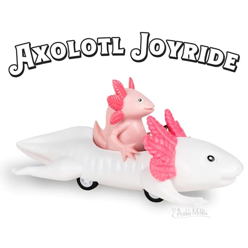 Axolotl rosa divertido en auto a escala pequeña miniatura 4