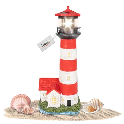 NATIV LEMODO Gartendeko Leuchtturm mit rotierendem Leuchtfeuer |...