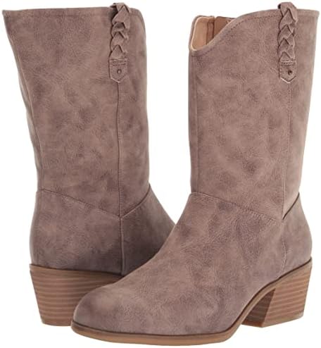 Dr. Scholl's Womens Layla Western Boot Taupe Fabric 8 M | Image 6