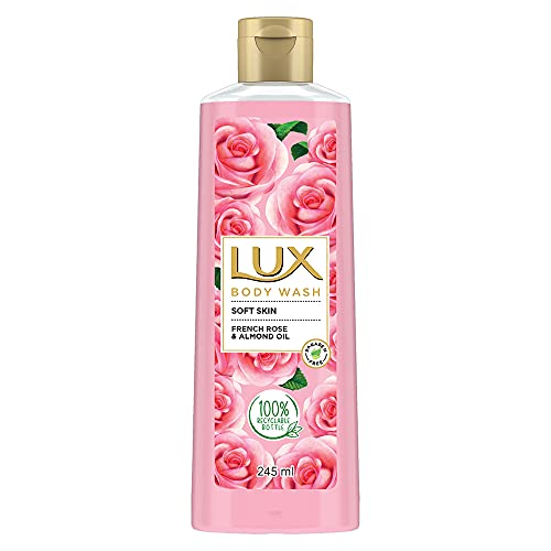 Image of Lux Shower Gel, Freesia Scent & Aloe Vera Bodywash, Skin Cleanser With Long Lasting Fragrance, Paraben Free, 245ml & Shower Gel, French Rose Fragrance & Almond Oil Bodywash, 245ml