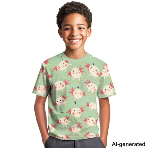 Image of Novelty 3D Graphic T Shirts for Kids Crew Neck Funny Animal Print Short Sleeve Girls Tshirts 3-16 Years