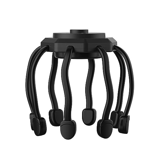 ヘッドスパ 電動頭皮ケア 頭皮エステ器 タコ足 3D振動 3種モード リラクゼーション器 美容家電 ハンズフリー 頭皮ケア 敬老の日 父の日 母の日 プレゼント(ブラック)