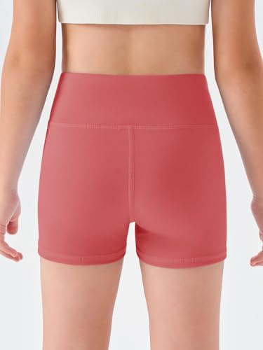 Image of Haloumoning Girls Athletic Shorts Kids High Waisted Yoga Dance Biker Shorts Comfy Gymnastics Shorts 5-14Y