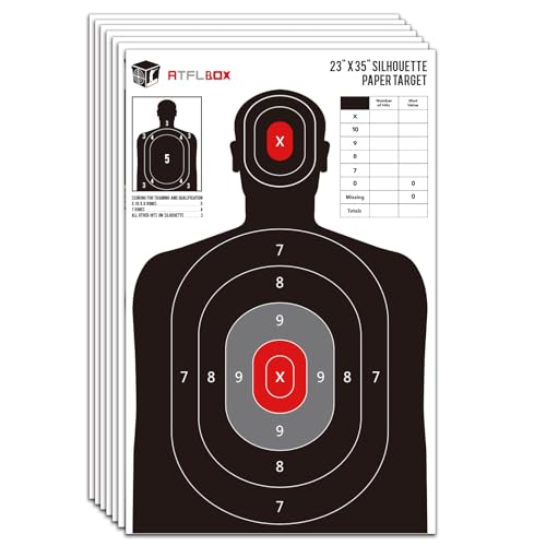atflbox silhouette paper target for the range 23x35 inch target paper for indoor and outdoor use suitable for handguns pistols rifles airguns pellet gun bb guns