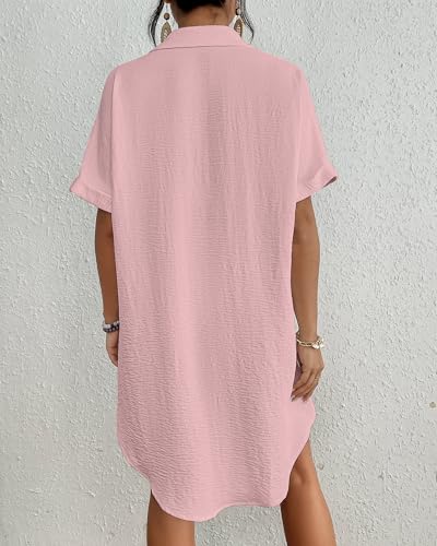 Image of Bsubseach Women Swimsuit Coverup Shirt Dress Button Down Bathing Suit Cover Up Beach Vacation Outfits