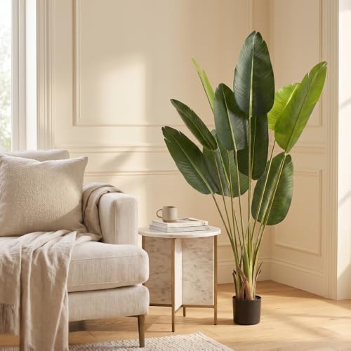 Image of Dekorly Fake Plants Artificial Floor Plants Large Tropical Palm Tree Tall Monstera in Pot for Indoor Outdoor Home. (5FT Banana Tree Plant, Pack of 1)