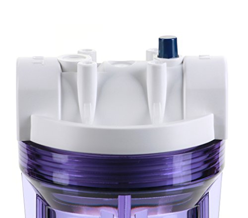 Hydronix HF3-10CLWH34PR, 10" Clear Housing with White Rib Cap for RO & Filtration Systems, 3/4" Ports with Relief Button image 5