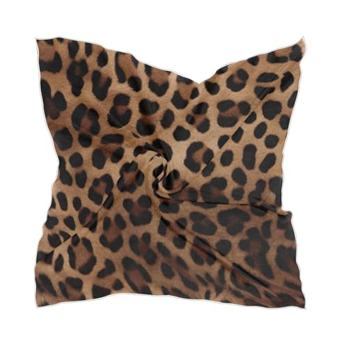 Leopard Print Silk Head Scarf 24