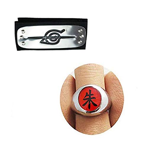 Aoibox 3 pe?as de manto Akatsuki fantasia de cosplay de Halloween com faixa de cabe?a, fantasia de c