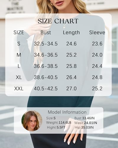 Arach&Cloz Womens Fashion Spring Fall Tops 2024 Long Sleeve Sweater Crew Neck Clothes Casual Outfits Dressy thumb #6