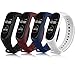 Mugust 4 Pezzi Cinturino per Xiaomi Mi Smart Band 4 / Mi Band 3 Braccialetto, Cinturini Silicone di Ricambio Morbido Traspirante da Orologio per Mi Band 4/3
