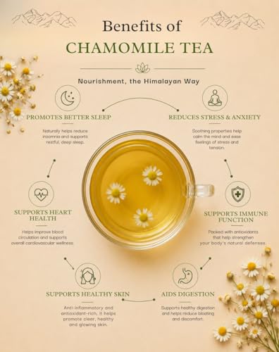 Image of Himalayan Firefly Pure Chamomile Tea Monthly Pack | Herbal Floral Infusion | Whole Dried Chamomile Flowers Loose Leaf Tea | Daily Beverage Preparation | Home Office Brewing Use | 100g