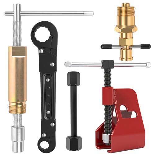 Viuaejoo 5Pcs Plumbing Tools Kit with Angle Stop Wrench & 1/2-Inch Compression Sleeve Puller Tool, Pipe Olive Remover Puller with Diameter of 1/2