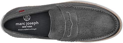 Marc Joseph New York Men's Leather Luxury Deck Shoe Penny Rope Detail Boat, Jeans Grey, 8.5 M US | Image 4