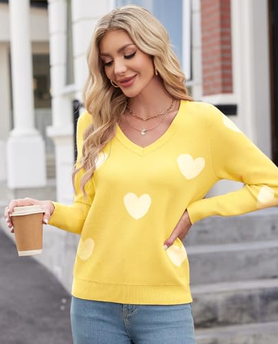 Image of Women's Spring Sweaters 2026 Casual Long Sleeve Pullover V Neck Lightweight Sweatshirts Cute Blouse Tops