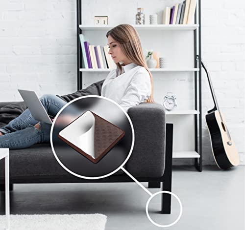 Image of Slipstick GorillaPads Non Slip Furniture Pads /Gripper Floor Protectors (Set of 4) 3 Inch Square Self Adhesive Rubber Stoppers for Furniture Legs, CB155