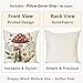 HERHOME Cottagecore Mushroom Decorative Throw Pillow Covers 18x18 Inch Set of 2 Daisy Flower Butterfly Outdoor Rustic Farmhouse Spring Fall Decor Cushion Case Decoration for Home Couch Living Room