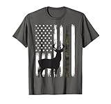 Whitetail Deer Hunting Hunter Buck Camo American Flag USA T-Shirt