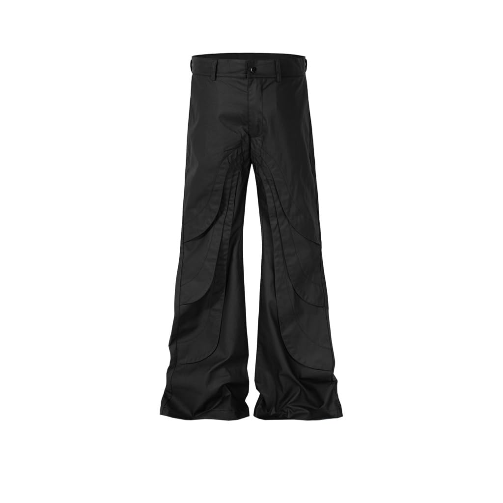 Pantalon patchwork unisexe décontracté noir ample taille 2XL