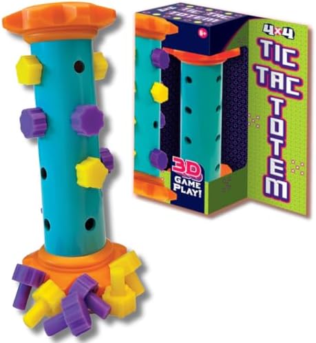 Challenge Your Mind with Tic Tac Totem: 3D Tic Tac Toe Travel Game & Brain Game for Strategy Enthusiasts, Ages 6+ (4X4)