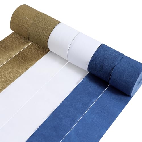 Image of Crepe Paper Streamers 6 Colors 492ft - Party Streamers & Paper Streamers for Birthday Decorations, Bachelorette Party, Baby Shower, Wedding & Bridal Shower Decor, Streamers Party Supplies (Style E)