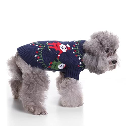 Christmas Snow Man Sweater For Small Dogs Cats 100% Cotton Handmade Woven Puppy Shirt Winter Warm Outfits Clothes S #TOP1